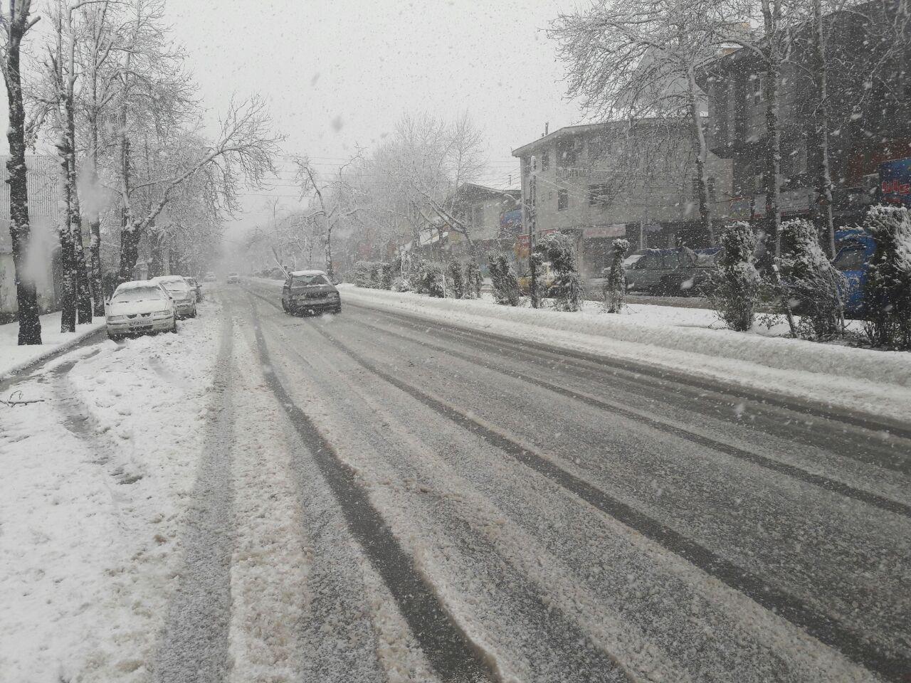 تصاویر اولیه از بارش برف در شهر رشت