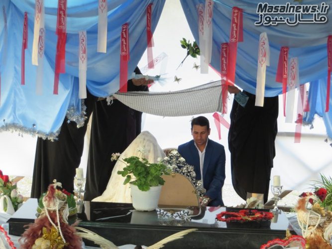 یک زوج ماسالی مراسم عقدشان را در مزار شهدای گمنام برگزار کردند + تصاویر