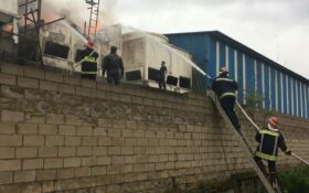 آتش سوزی در کارخانه فولاد رشت