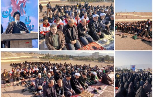 اقامه نماز طلب باران در منجیل با حضور گسترده مردم و مسئولان