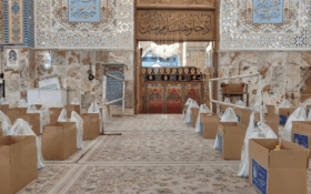 توزیع ۲۰۰ بسته معیشتی در آستان مقدس خواهر امام رشت
